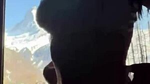 hotwife teases strangers with bedroom masturbation show