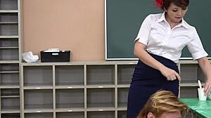 open wide student as teacher chews food into your mouth