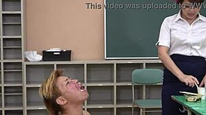 open wide student as teacher chews food into your mouth