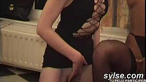 wanna see him take my strapon? we share dildos fuckin hard