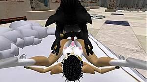 Lady Bastet Commands Servant Girl in Egyptian Fantasy