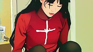 tiny ai asian teen struggles with massive dildo stretch 😲🍆