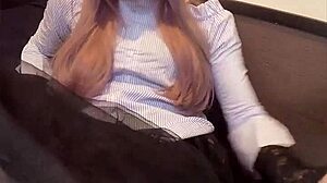 pink-haired ladyboy vibes her tight asshole in solo masturbation