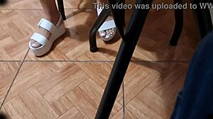 Spy Cam Catches Stepsis Spreading Legs In White Panties Miniskirt