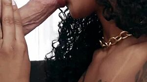 tattooed brazilian amateur slut slurps cock in bikini heels