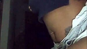 next door ebony milf flashes saggy tits in tight shorts