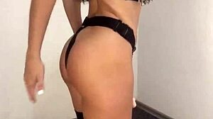 Mistress Lubing Massive Strapon for Wet Pussy Domination