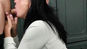 amateur milf housewife gags deepthroats group cocks swallows cum sloppy pov