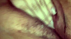 bold closeup of dripping hairy pussy exposed