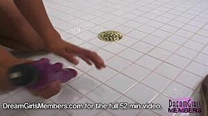 this cute latina soaks up then shoves dildo deep in her ass