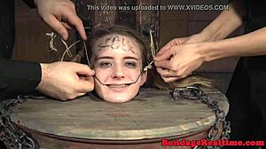 Submissive babe's tearful humiliation and rough punishment breaks her