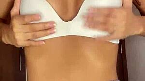 Petite Schoolgirl's Tiny Tits Dance Nude Worship