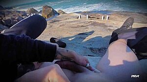he massages then jerks off for massive outdoor cumshot