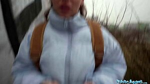 Public Agent Chokes on Huge Cock Balls Deep After Losing Pickup Game