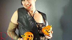 Halloween Witch Regina Noir Black Playboy Bunny Ripped Stockings Backstage