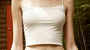 oh girls in underwear cabin woods so fun