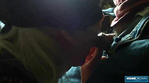 Busty Mature Granny Deepthroats Small Cock Craving Thick Cum Load