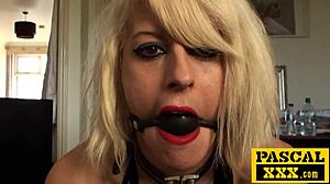 nora's wet pussy squirting under brutal office spanking domination and rough monster cock ride