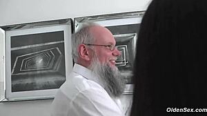 old man pounds tiny 18+ tits german brunette doggystyle 🔥😏