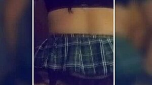 schoolgirl slut begs for cock ends up bent over doggystyle