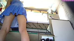 Sexy Blonde's Secret Work Upskirt Flash