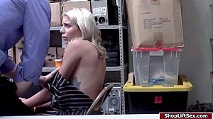 Shoplifter Blonde Deepthroats Cock Avoids Cops Lingerie