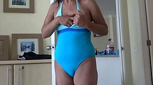 i couldn't hold back showing my big tits while stepsons friend jerks and cums