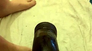 watch me stretch my ass wide open with this huge dildo toy deep inside