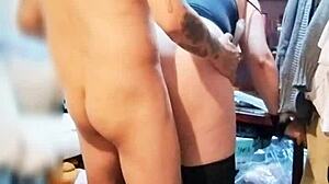 neighbor caught me dressing as whore, ends up licking my ass while i suck his dick