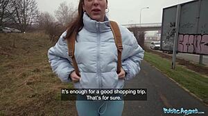 Public Agent Chokes on Huge Cock Balls Deep After Losing Pickup Game