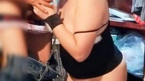 neighbor caught me dressing as whore, ends up licking my ass while i suck his dick