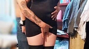 neighbor caught me dressing as whore, ends up licking my ass while i suck his dick