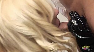 bound cop gets dick sucked then fucks blonde milf in latex doggystyle?