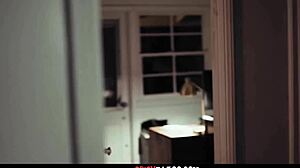 blonde meets stranger for intense bedroom encounter