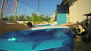 Regina Noir Masturbates Sucks Fucks Poolside Then Takes Cumshot Doggystyle