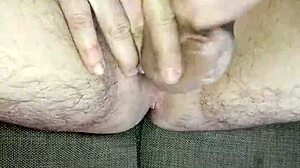 slowly teasing my huge uncircumcised cock to cumshot