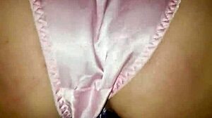 satindesire teases panties over dripping satin pussy
