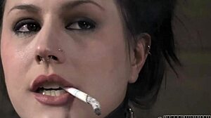 Lusty girl faces naughty facial punishment in intense close-up castigation