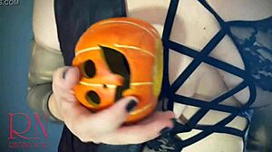 Halloween Witch Regina Noir Black Playboy Bunny Ripped Stockings Backstage