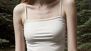 oh girls in underwear cabin woods so fun