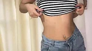 stepmom's house turns into hot latina stripping tease session