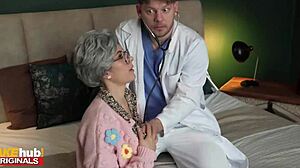 damn that horny gilf rips off panties for huge cock pounding!