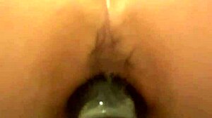 watch me stretch my ass wide open with this huge dildo toy deep inside