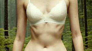 oh girls in underwear cabin woods so fun