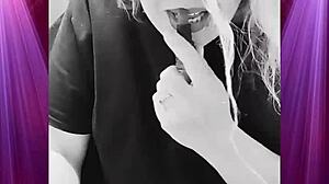 exotic girlfriend shakes booty in boyfriend's clothes