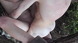 horny grunge couple, anal gaping in park with stockings and heels?