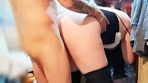 neighbor caught me dressing as whore, ends up licking my ass while i suck his dick