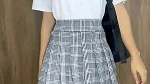 Petite Schoolgirl's Tiny Tits Dance Nude Worship