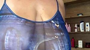 wanna see these elastic saggy heavy natural tits jump with hard nipples?