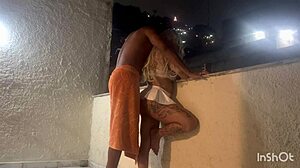 Colombian bbw takes african anal creampie on vidigal rooftop